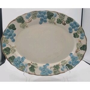 METLOX POPPYTRAIL GRAPE 14" OVAL SERVING PLATTER Vintage